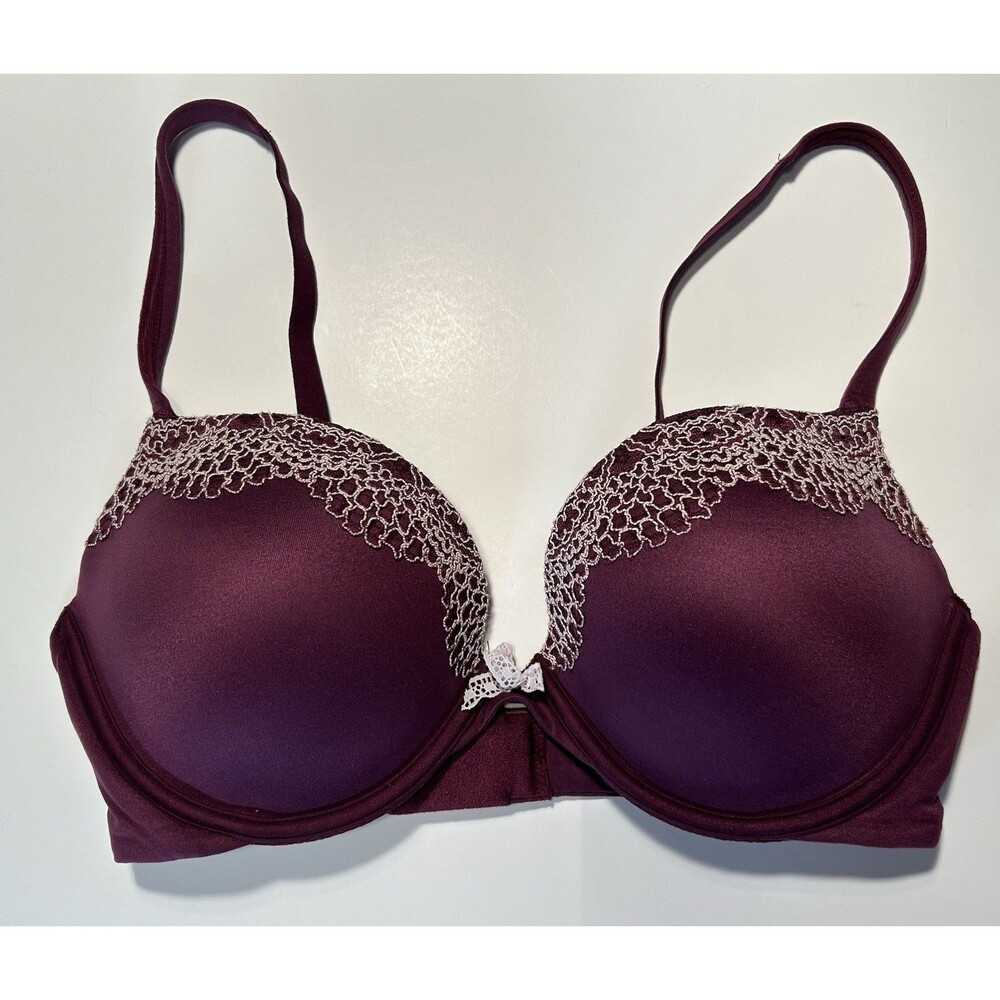 Victoria’s Secret Body by Padded Push Up T-shirt Bra size 36D Wine Purple Plum